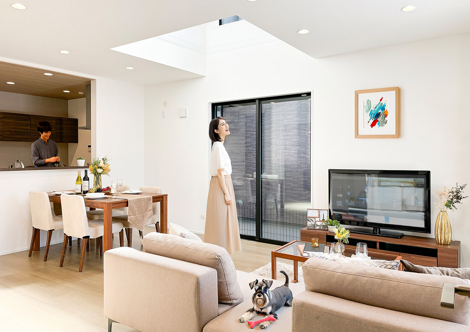 吹抜けリビング　施工例